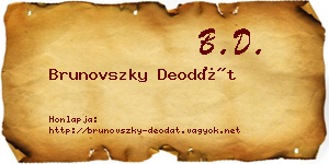 Brunovszky Deodát névjegykártya